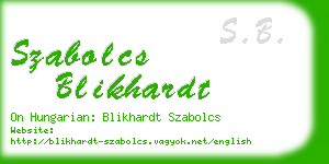 szabolcs blikhardt business card